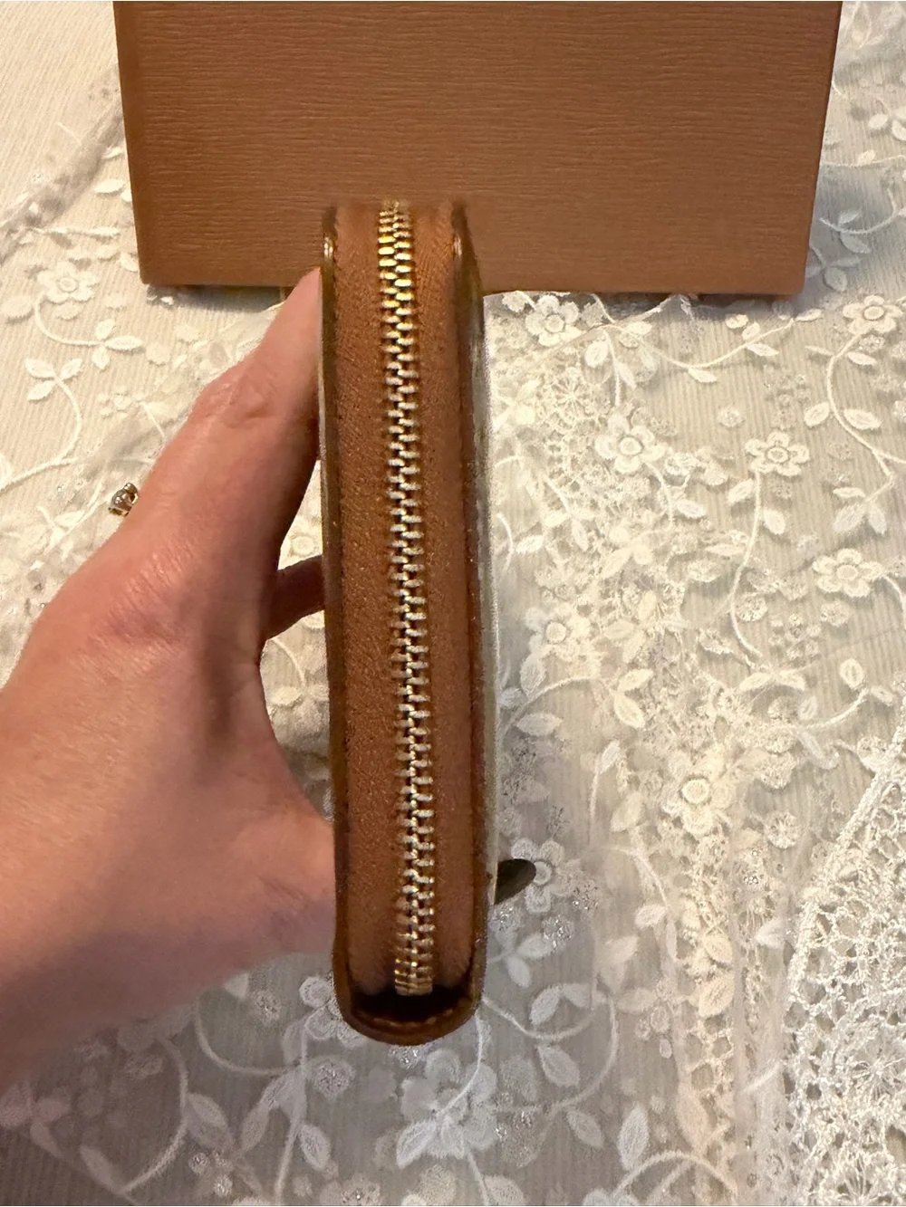Authentic Louis Vuitton Vernis Eldridge bronze wallet